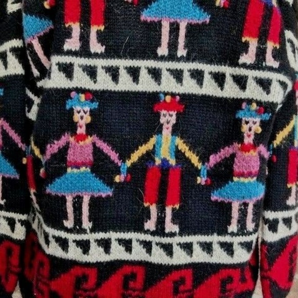 PRICE FIRM Lord & Taylor Cardigan Sweater Folkart  Alpaca VTG PRICE FIRM - Picture 4 of 8